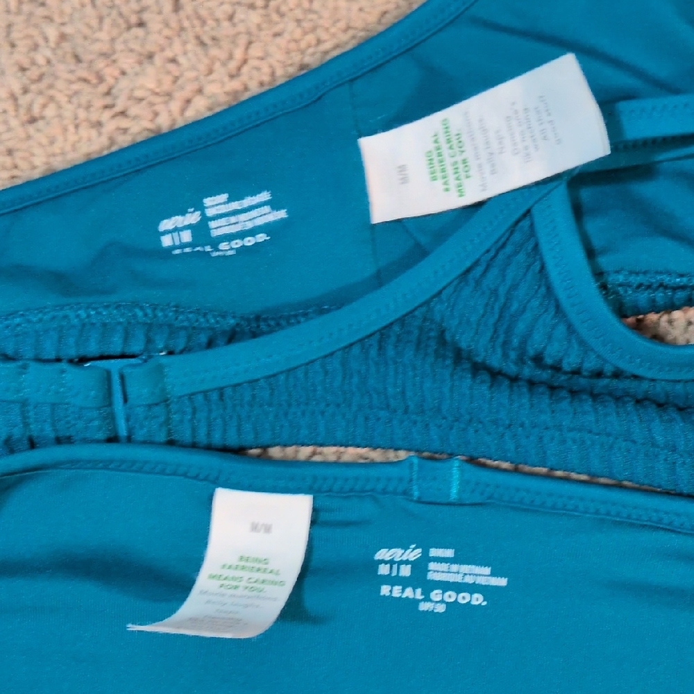 Aerie Blue Ribbed Bikini Set - Picture 2 of 5